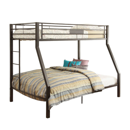 Limbra Spacious Design Double Bunk Bed dark metal frame with top guard rails HouseOfZazla on Tampa Home & Garden Store