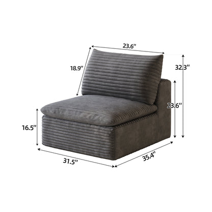Modern And Modular Dark Fabric Middle Seat Sofa