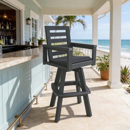 Outdoor 360° swivel bar chair slate grey by HouseOfZazla on Tampa Home & Garden Store