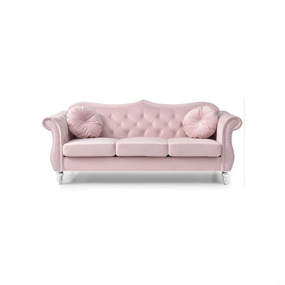 Hollywood Glam Sofa and Tufted Nailhead Trim
