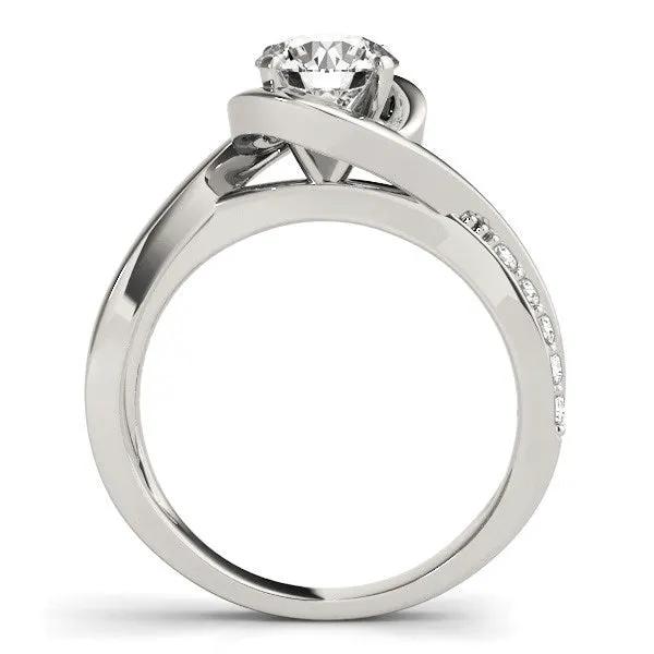 14k white gold split-band bypass engagement ring with round diamond, 1 1/8 cttw, Bids.com on Tampa Home & Garden Store