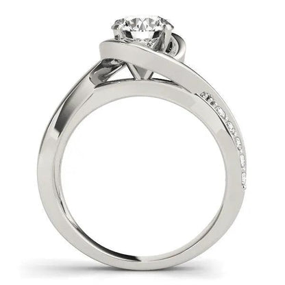 14k white gold split-band bypass engagement ring with round diamond, 1 1/8 cttw, Bids.com on Tampa Home & Garden Store