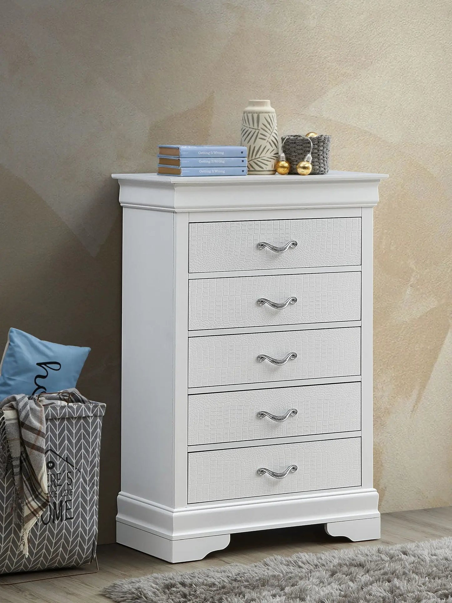 Lorana Chest with Crystal Drawer Pulls Design