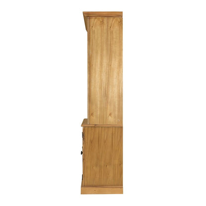 French Country Acacia Bookcase by HouseOfZazla, tall acacia wood storage with ample shelving on Tampa Home & Garden Store