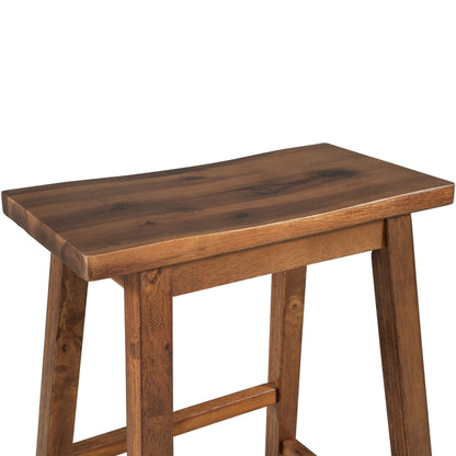Rustic Kitchen Island and Two Wooden Bar Stools