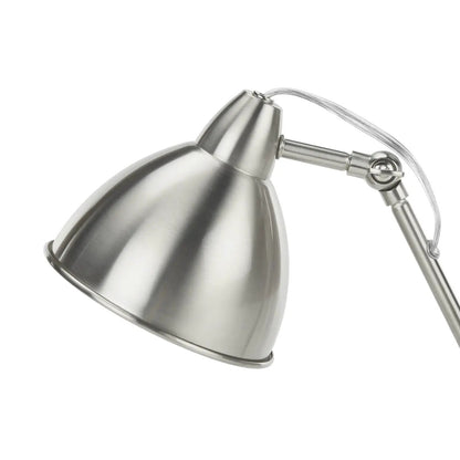 Table Lamp With USB Port, Nickel Finish, Modern