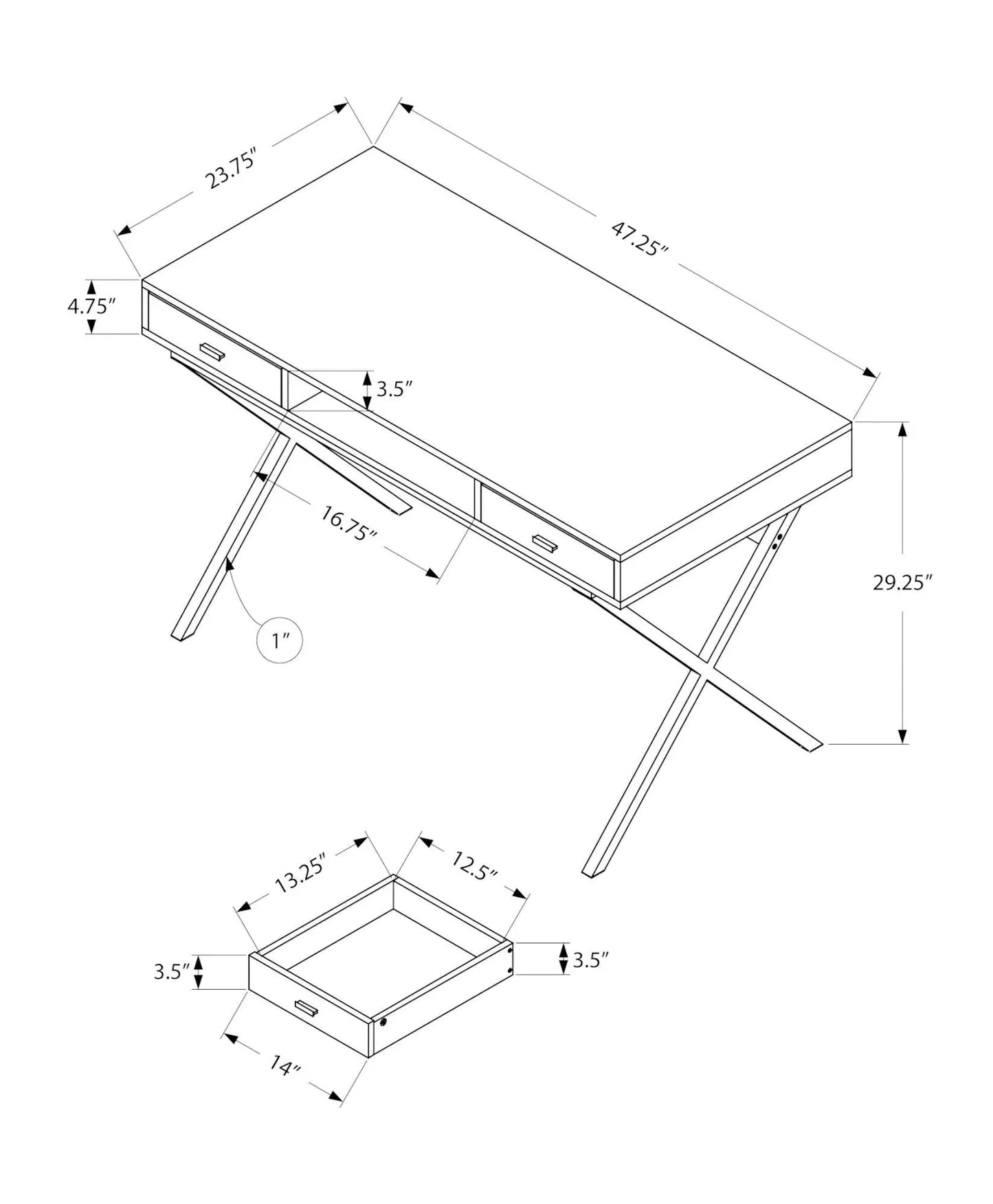 Computer Desk for Home Office with Laptop Storage