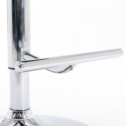 Swivel adjustable height barstool leg with chrome footrest and round base detail on Tampa Home & Garden Store