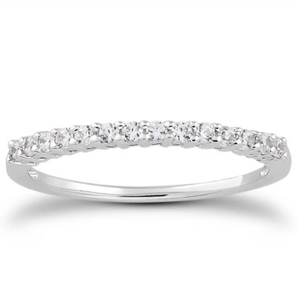 14k white gold shared-prong diamond wedding ring band with airline gallery by Bids.com on Tampa Home & Garden Store