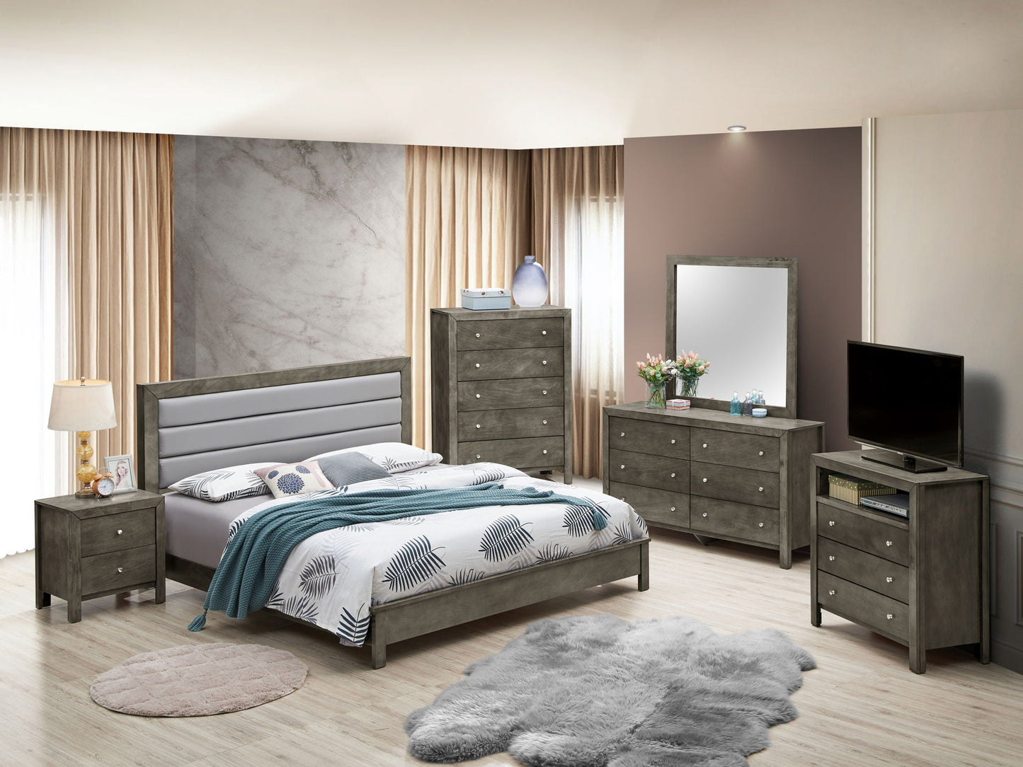 Comfortable Modern Full Bed and Wood Frame