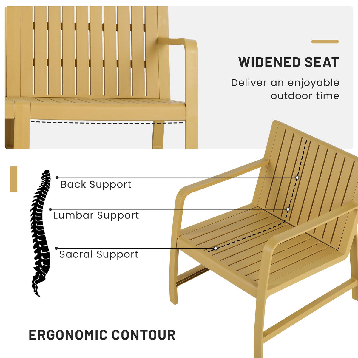 Waterproof two-piece orange outdoor patio set by HouseOfZazla with slatted back chairs on Tampa Home & Garden Store