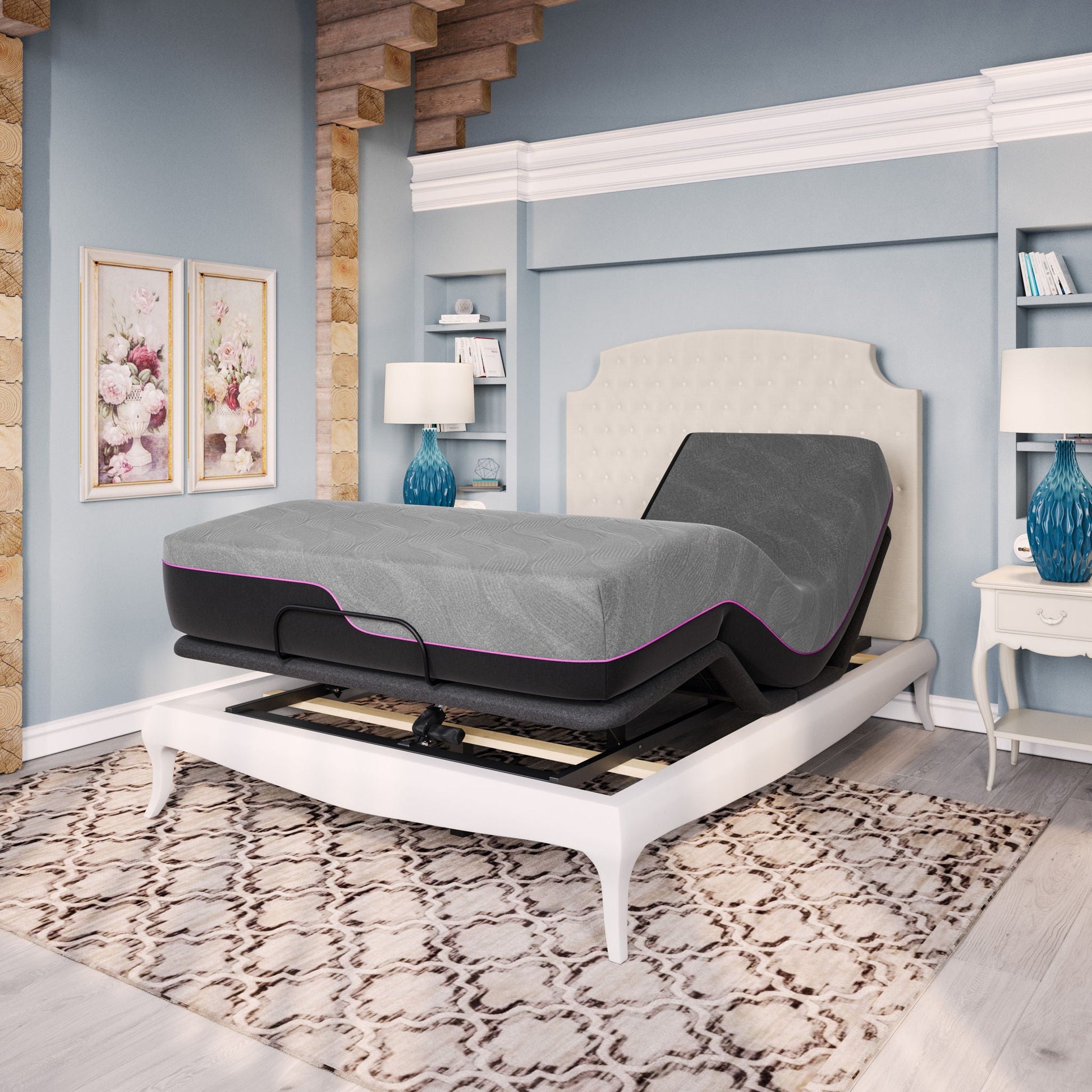 11in Renew Flex Head Cooling GelCare Memory Foam Mattress by HouseOfZazla on platform bed on Tampa Home & Garden Store