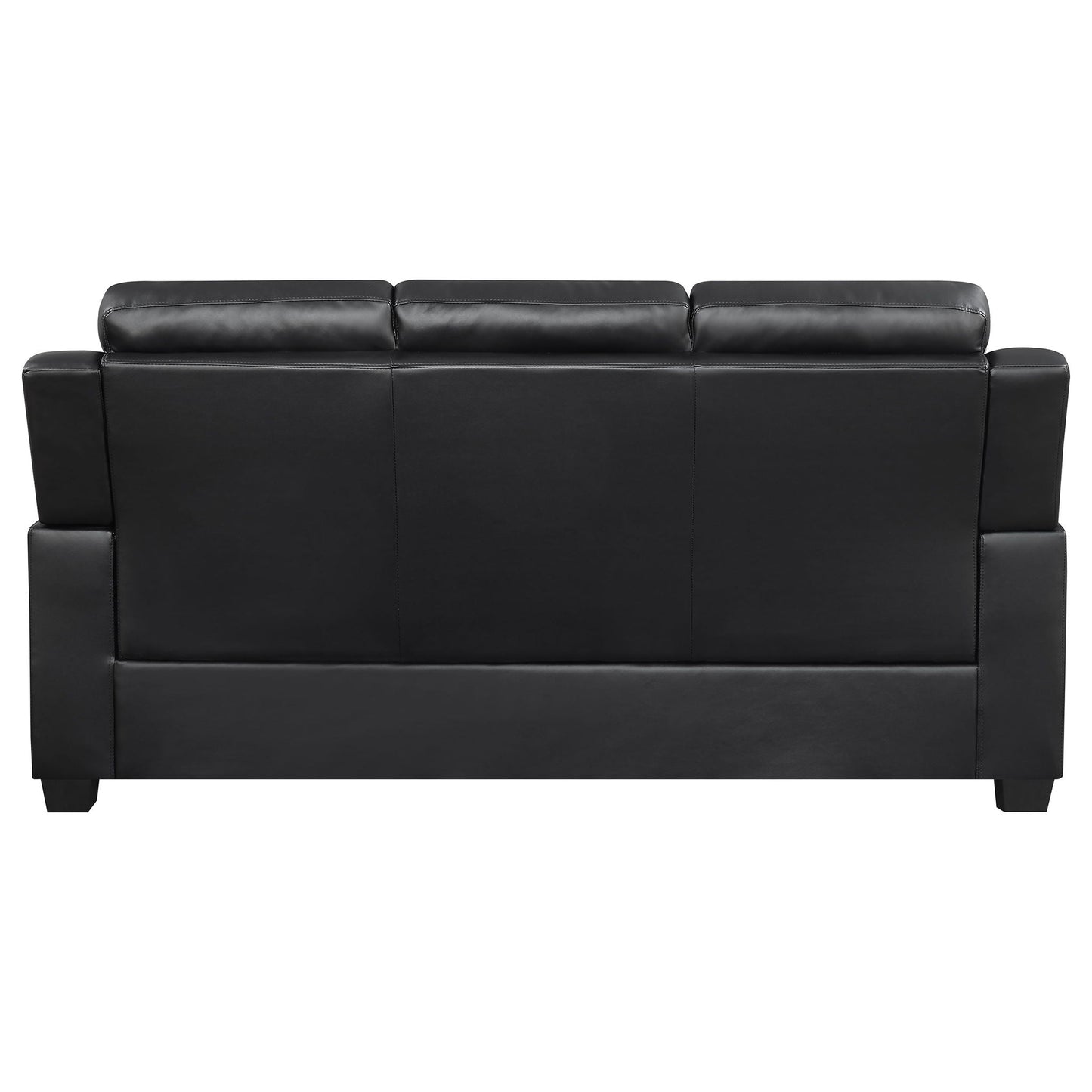 Eaton Black Padded Sofa and Tufted Backrest