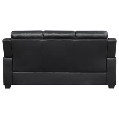 Eaton Black Padded Sofa and Tufted Backrest