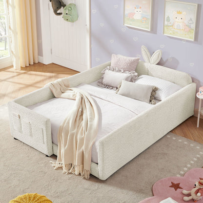 Cute Rabbit Ear Platform Bed and Safety Rail