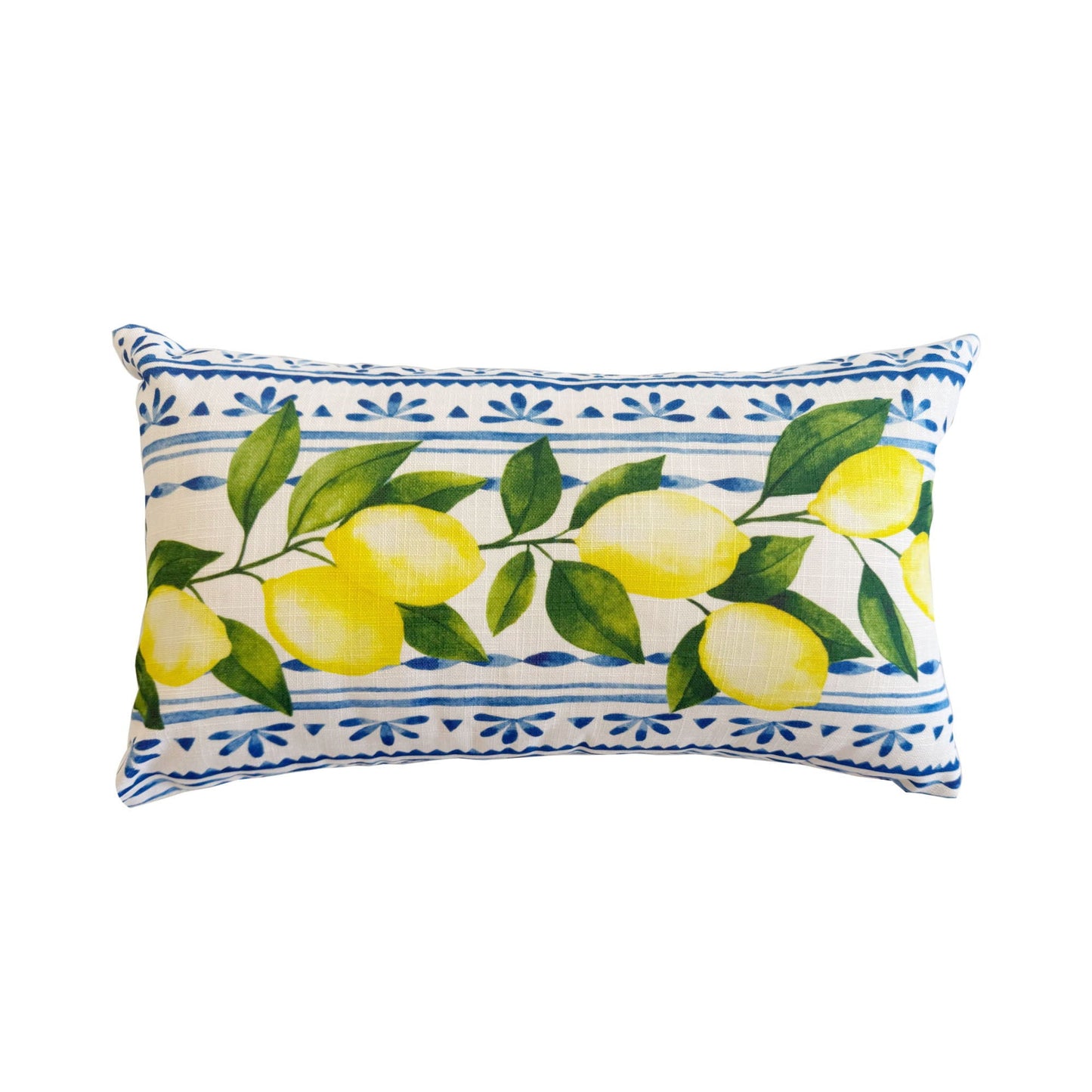 Summer Lemon Lumbar Pillow and Outdoor Cushion