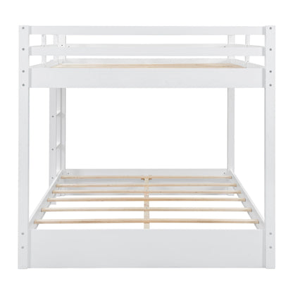 Sturdy bunk bed with ladder, white frame and natural wood slats on Tampa Home & Garden Store