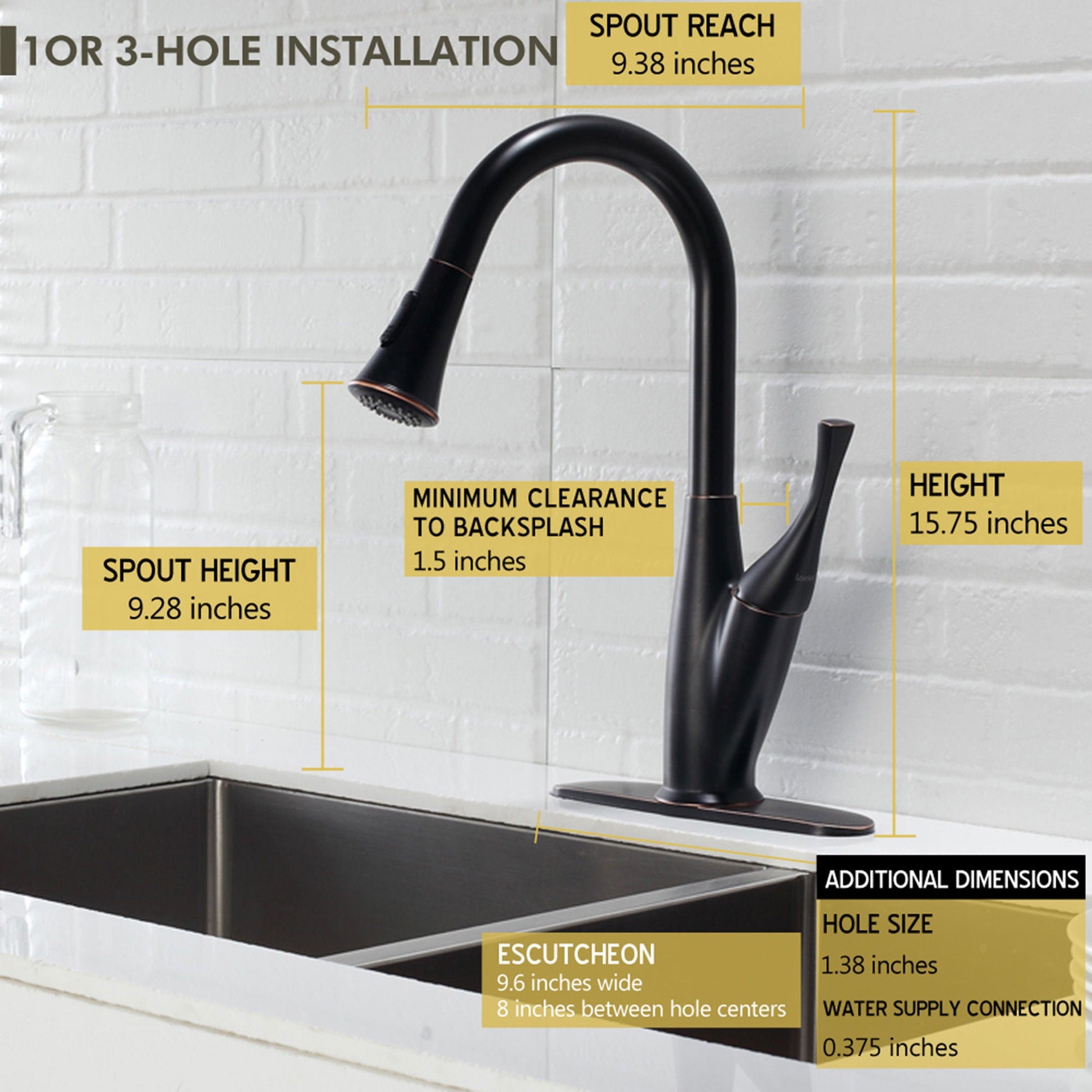 Kitchen faucet with pull-out sprayer in oil-rubbed bronze finish on Tampa Home & Garden Store