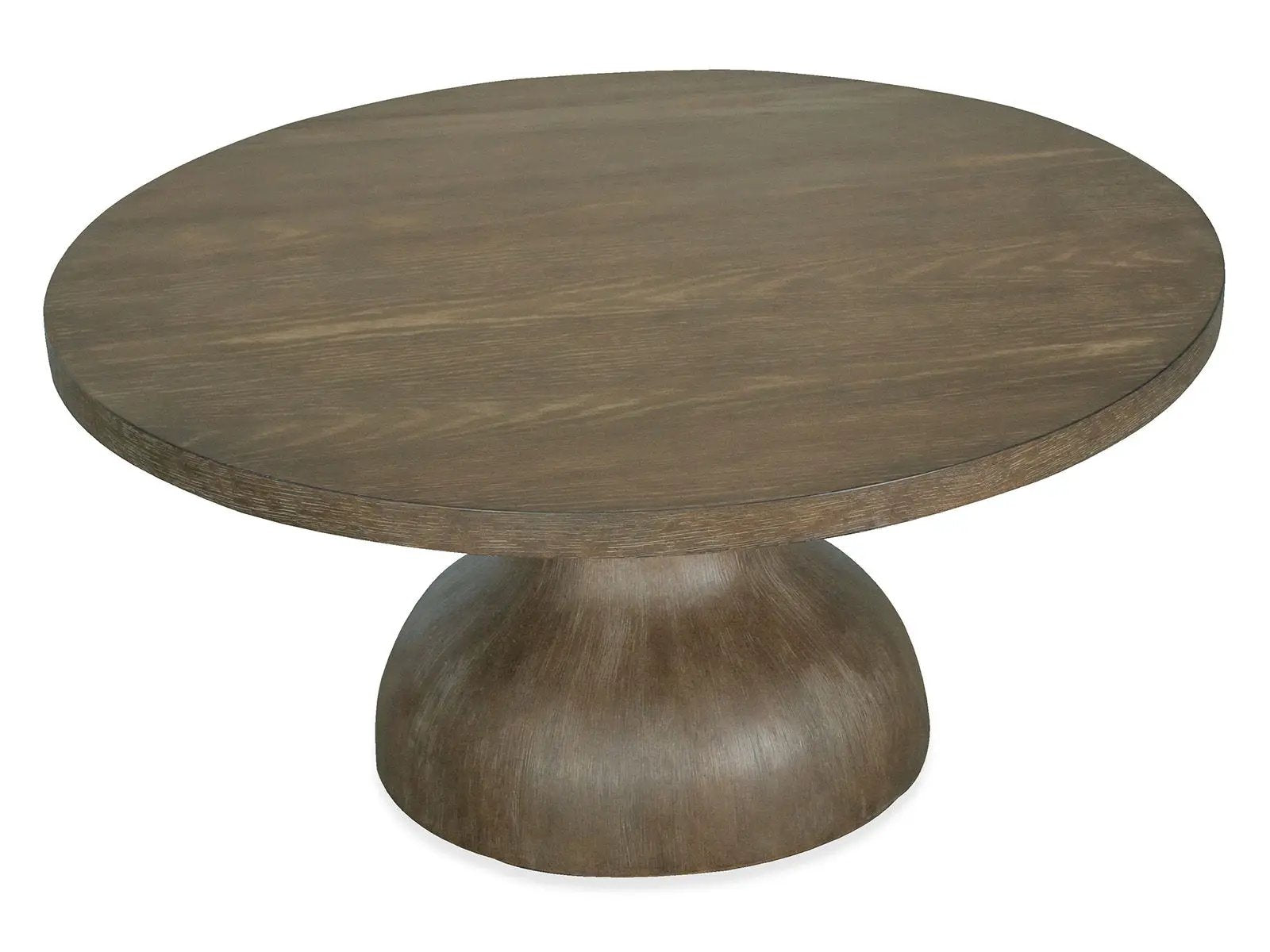 Bosley round table accent in brown wood finish with pedestal base Unique Piece Furniture on Tampa Home & Garden Store