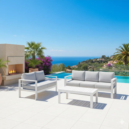 Outdoor Iron Patio Set With The Thick Cushions
