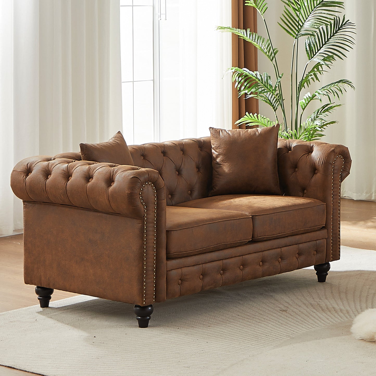 Contemporary Chesterfield Sofa and Tech Fabric