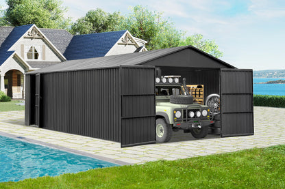 12x25 Outdoor Metal Garage Shed and Carport