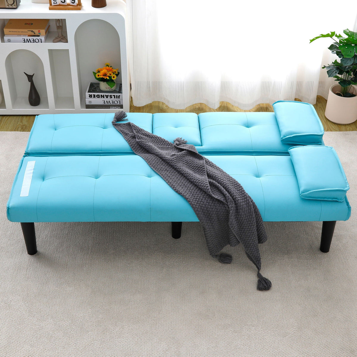 Compact Foldable Sofa Bed and Cup Holder