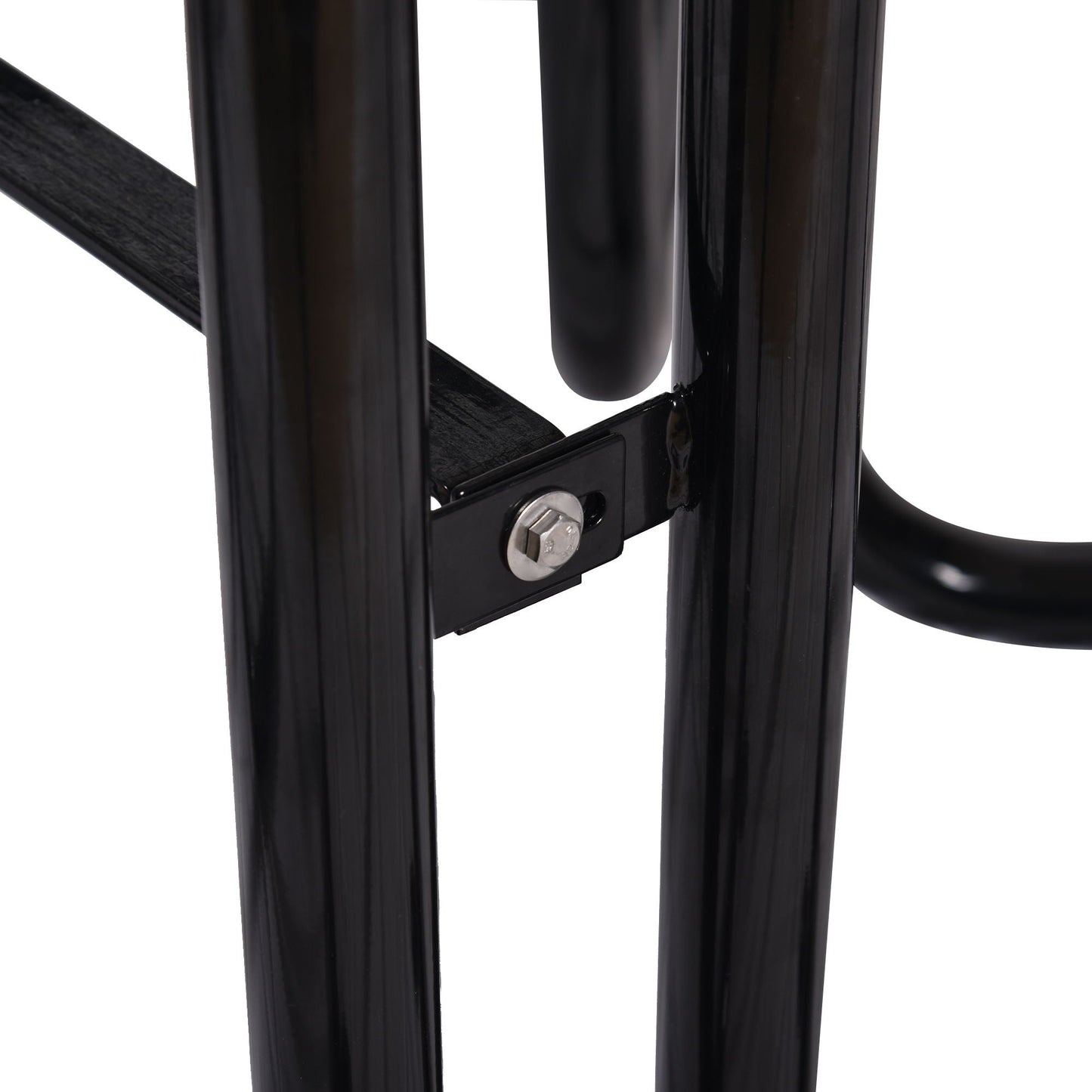 Round Outdoor Steel Picnic Table with Pole