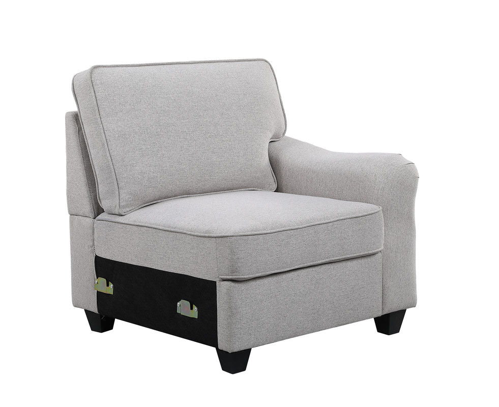 Leo Comfor modular sofa and ottoman 2-piece set in light gray fabric with storage base on Tampa Home & Garden Store