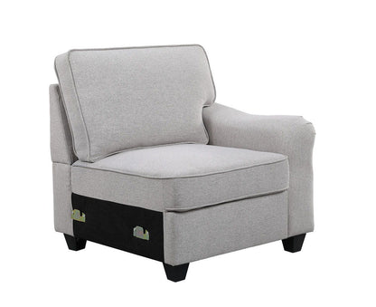 Leo Comfor modular sofa and ottoman 2-piece set in light gray fabric with storage base on Tampa Home & Garden Store