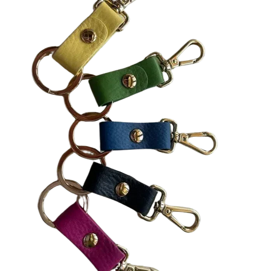 Sophia Full-Grain Leather Key Ring set of 5 in tan green blue black magenta by MiamiLeathers.com on Tampa Home & Garden Store