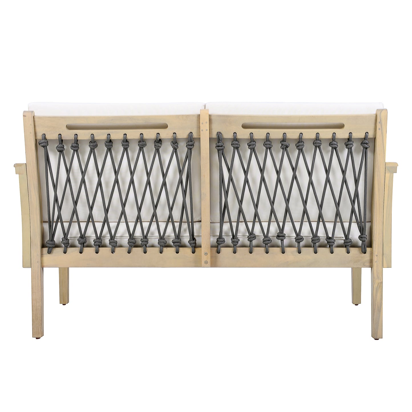 Outdoor Acacia Wood Loveseat and Coffee Table Set