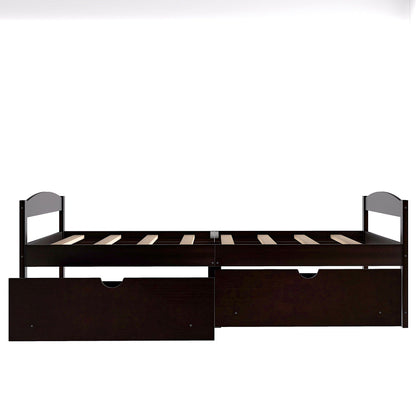 Platform bed with 2 drawers in dark espresso by HouseOfZazla, storage beds on Tampa Home & Garden Store