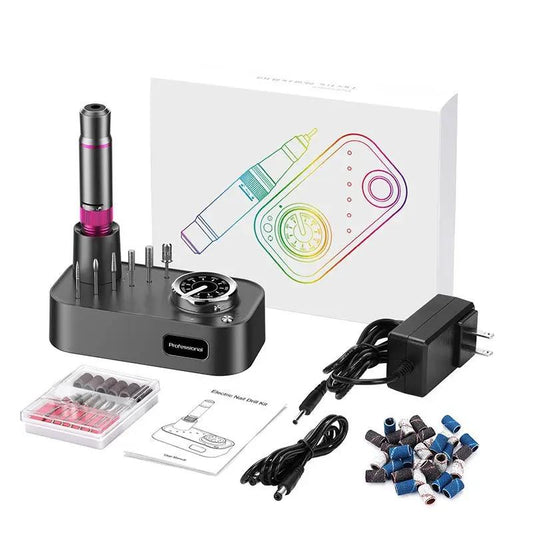 35000rpm Nail Drill Machine VIP Digital Presence pink handpiece, base unit, bits, adapter on Tampa Home & Garden Store