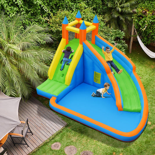 Inflatable Mighty Bounce House Jumper with Water Slide without Blower - Tampa Home & Garden Store