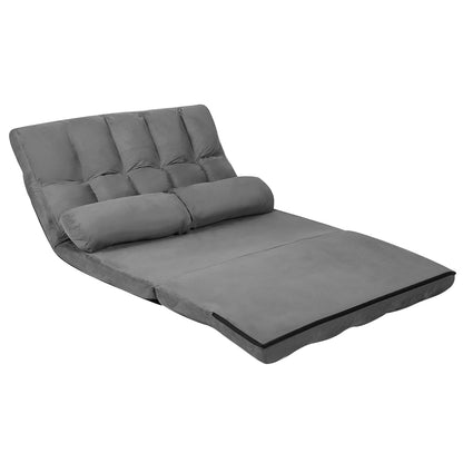 Sofá Cama Plegable de Suelo de 6 Posiciones con Funda de Tela Desmontable - Beige