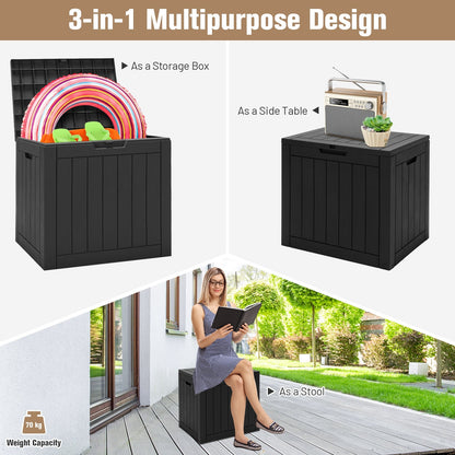 30 Gallon Deck Box Storage Container Seating Tools-Black