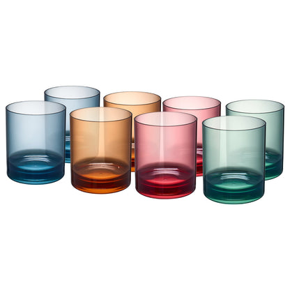 Eze Acrylic Lowball Tumbler Glasses Set of 8