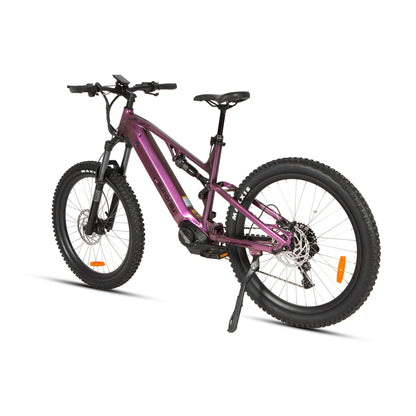 URUS 2.0 electric bike by EUNORAU E-BIKE US in metallic purple with suspension and fat tires on Tampa Home & Garden Store