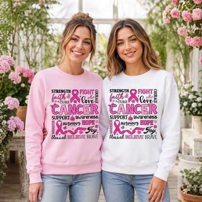 Pink Ribbon and Breast Cancer Support Sweatshirt
