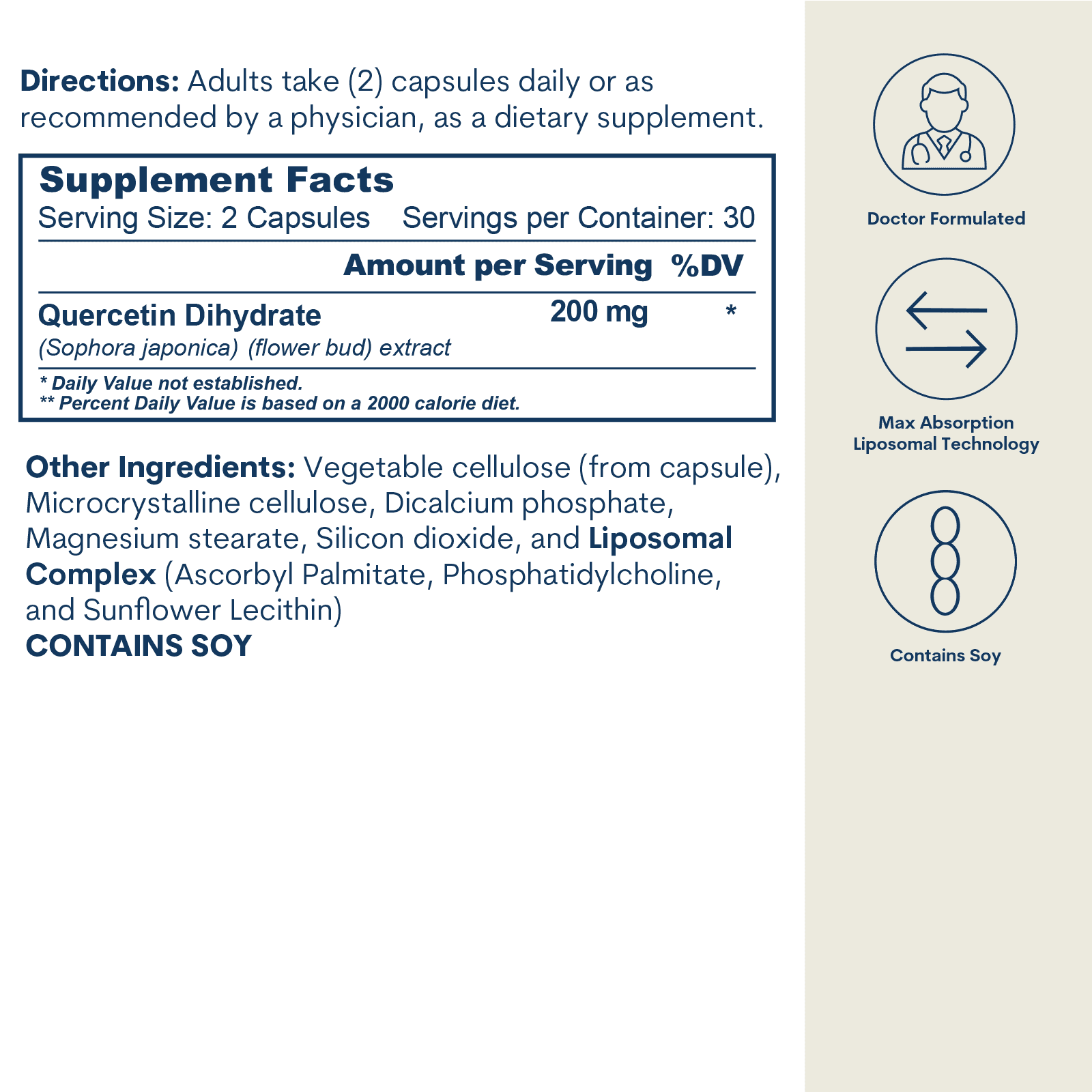 Liposomal Quercetin 200mg capsules by Core Med Science, 60 ct on Tampa Home & Garden Store