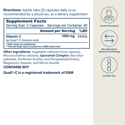 Core Med Science Liposomal Vitamin C capsules 180-count, 90 servings, 1000 mg per serving on Tampa Home & Garden Store