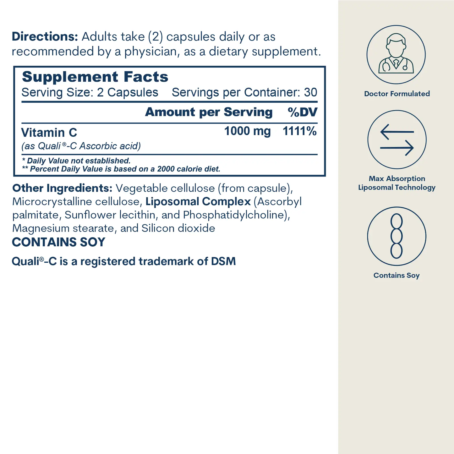 Core Med Science Liposomal Vitamin C capsules, 60-count, 30 servings, 1000 mg per serving on Tampa Home & Garden Store