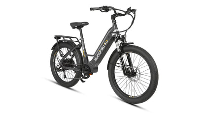 META26 1.0 electric bike gray frame fat tires front suspension rear rack EUNORAU E-BIKE US on Tampa Home & Garden Store