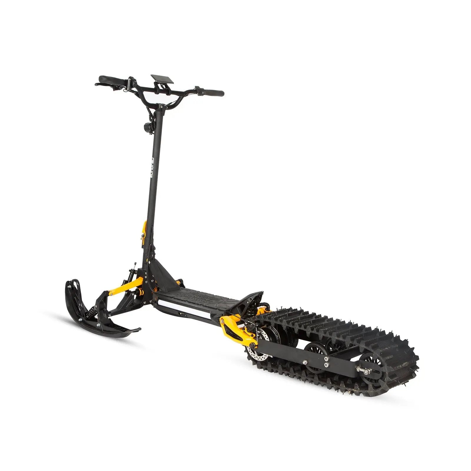 ICEX 1.0 sled with upright handlebar, black frame, orange highlights, and rear tracked base on Tampa Home & Garden Store