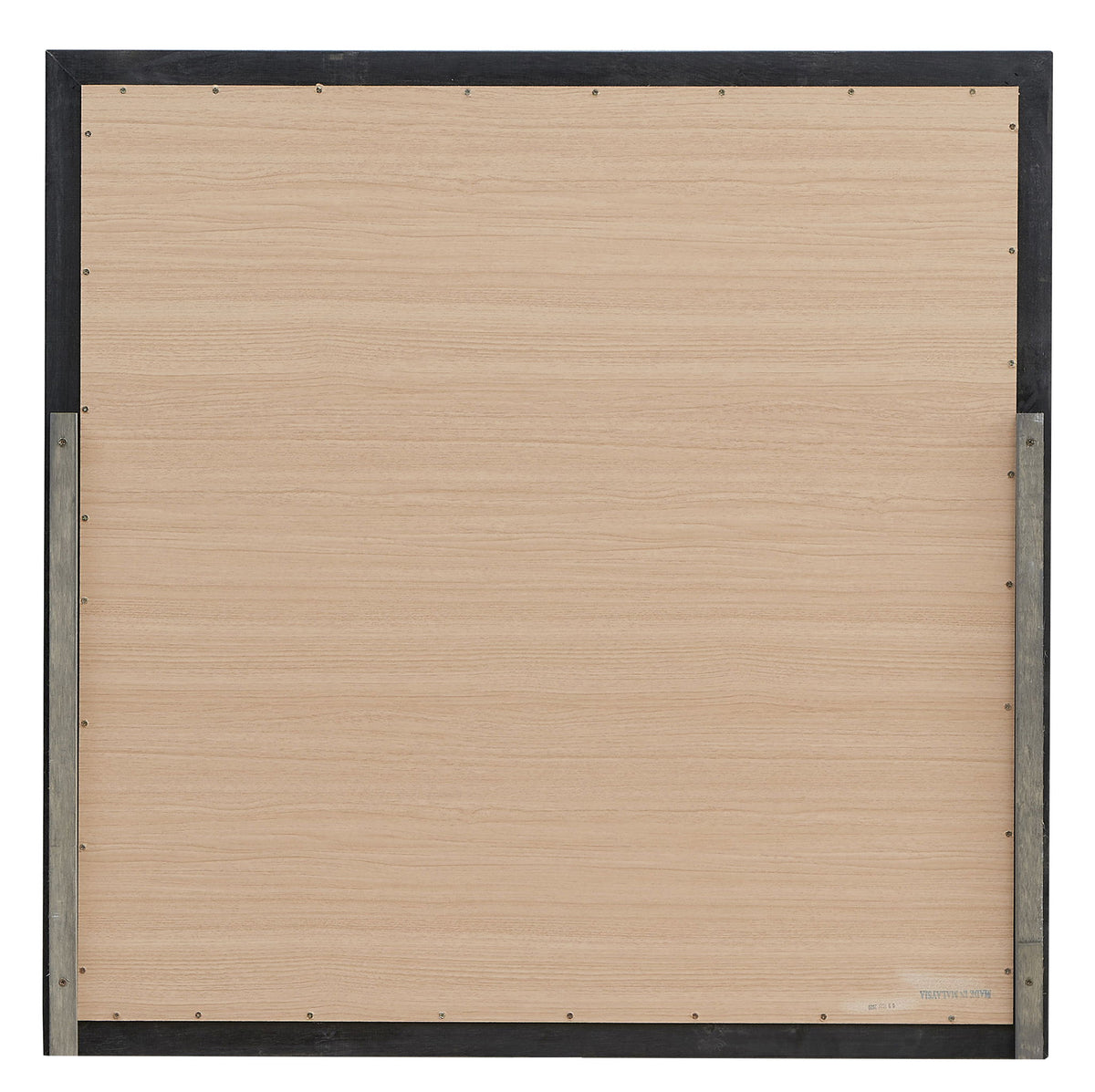 Traditional wall mirror with wood veneer frame and black border, back view with screws on Tampa Home & Garden Store