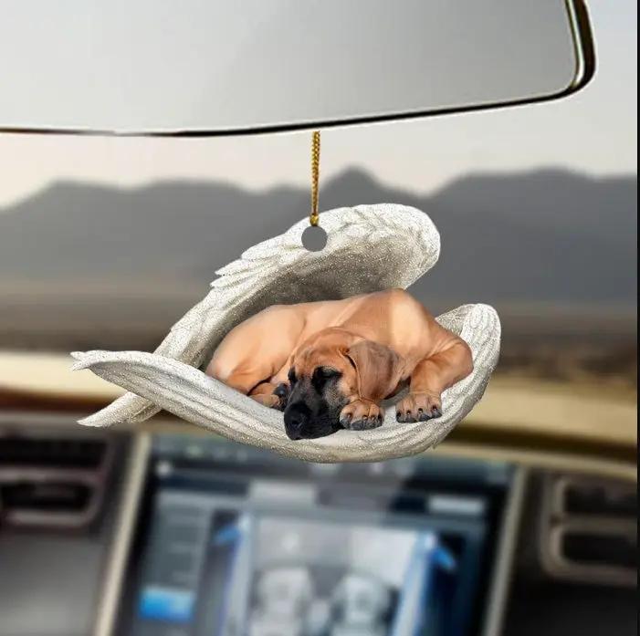 Car Pendant Sleeping Dog Angel Decor Hanging