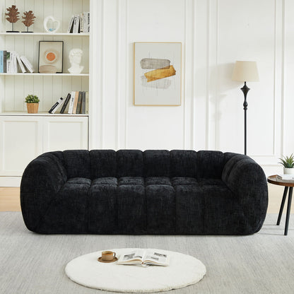 Modern Piano Key Backrest Sofa With Upholstery
