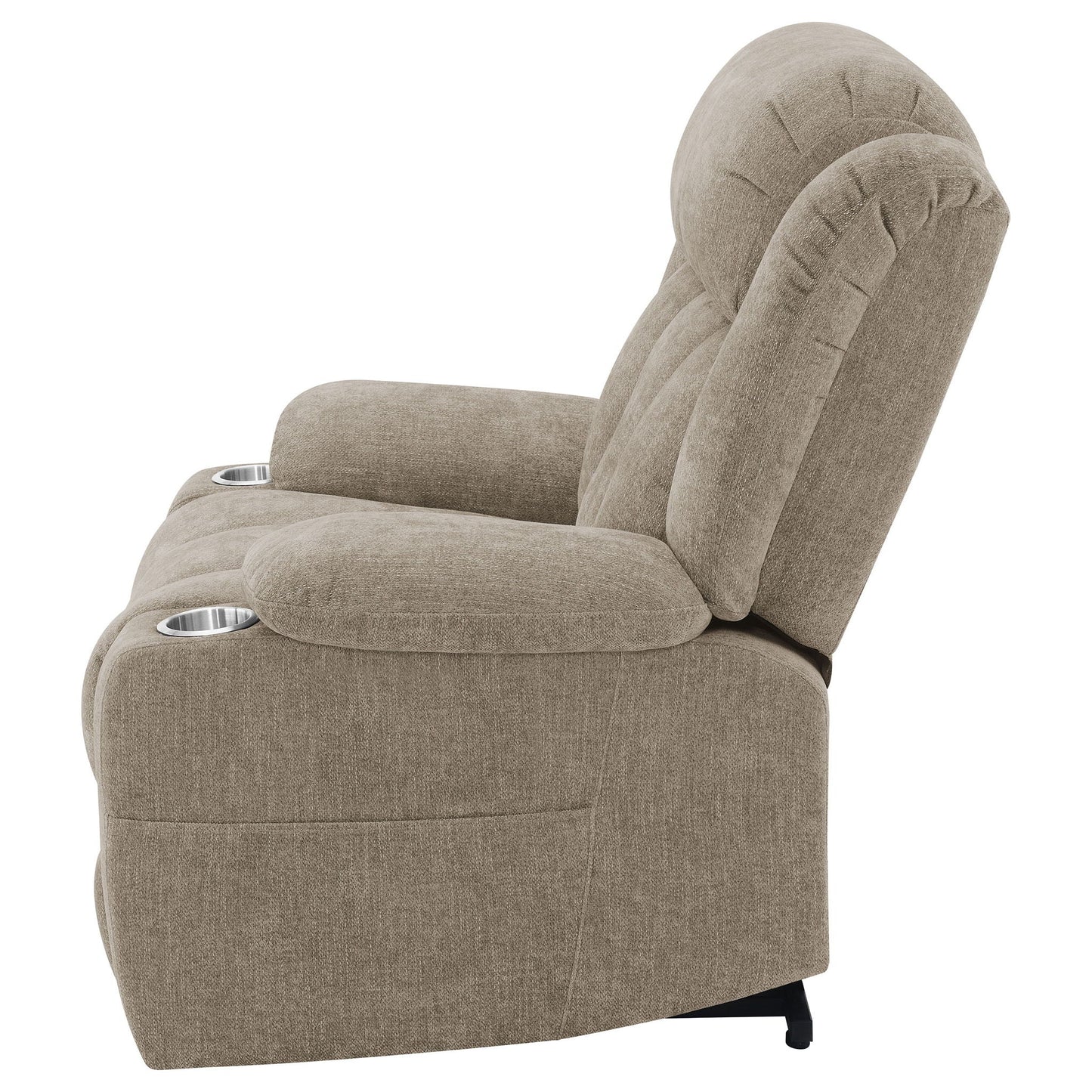 Beca power lift recliner by HouseOfZazla in beige fabric with cupholders and USB charging on Tampa Home & Garden Store
