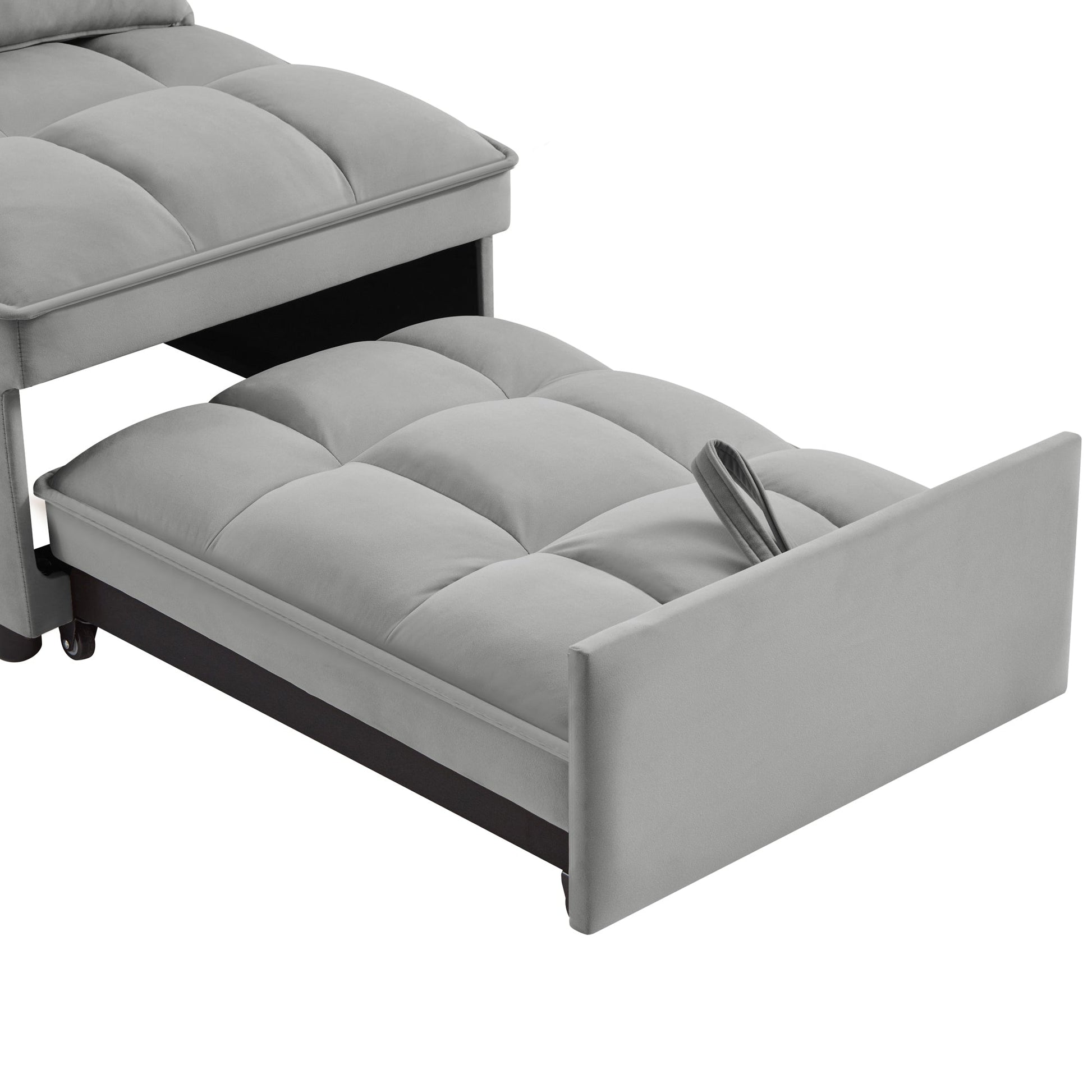 4 in 1 Multi-Function Single Sofa Bed with Storage Pockets Gray by HouseOfZazla on Tampa Home & Garden Store
